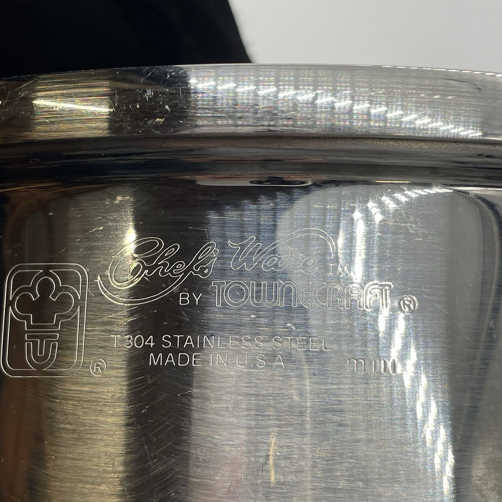 Vtg Chef’s Ware Townecraft Saucepan 1.5 Quart 8 1/2″ T-304 Stainless w/Lid USA