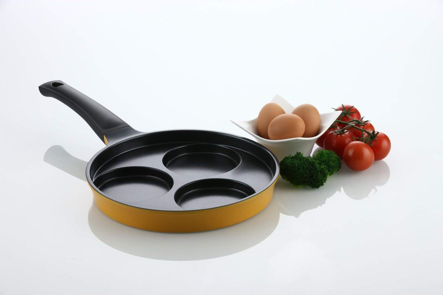 Flamekiss 9.5″ Orange Ceramic Coated Nonstick 3-Cup Egg Cooker Pan by Amor, I…