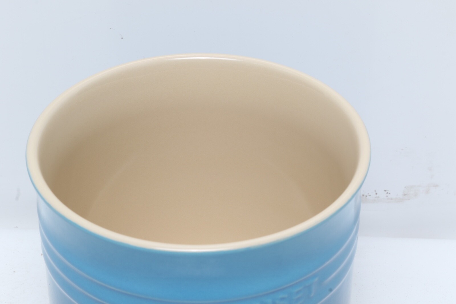 Le Creuset Kitchen Utensil Holder Crock Azure Blue 2.3L Stoneware Second Choix