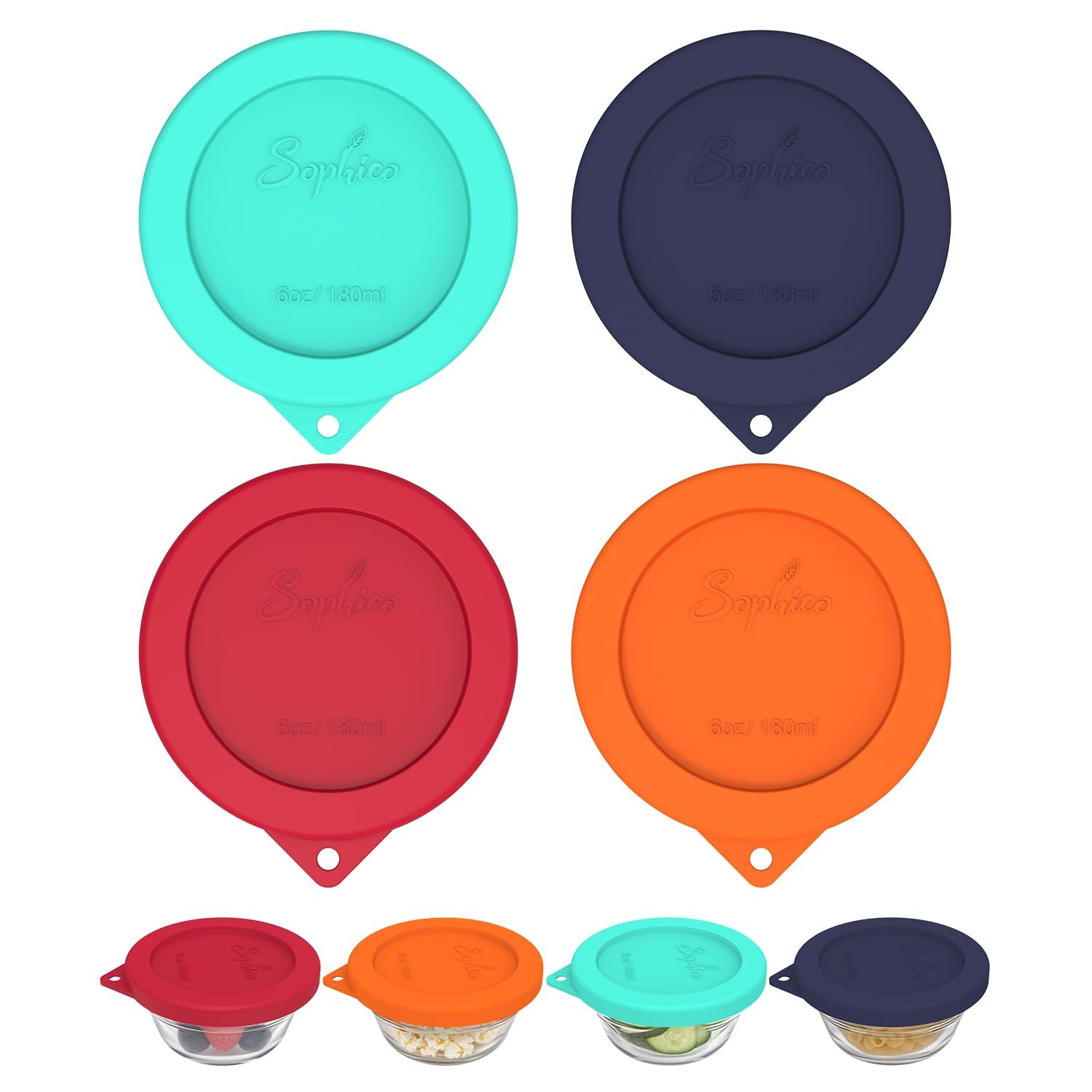 Sophico Silicone Replacement Lids for Pyrex and Anchor Hocking Glass Custard …