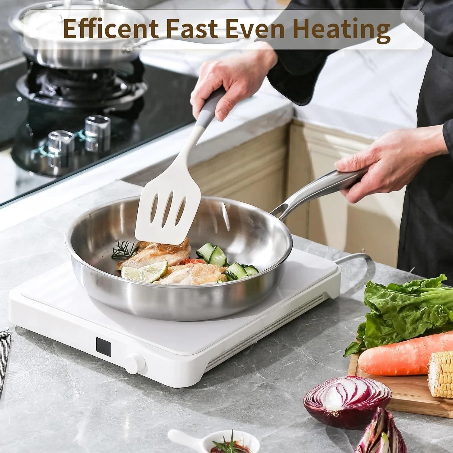 Tri-Ply Stainless Steel Pan, 18/10 Frying Pan, Oven Safe Up to 600°F, Nontoxi…