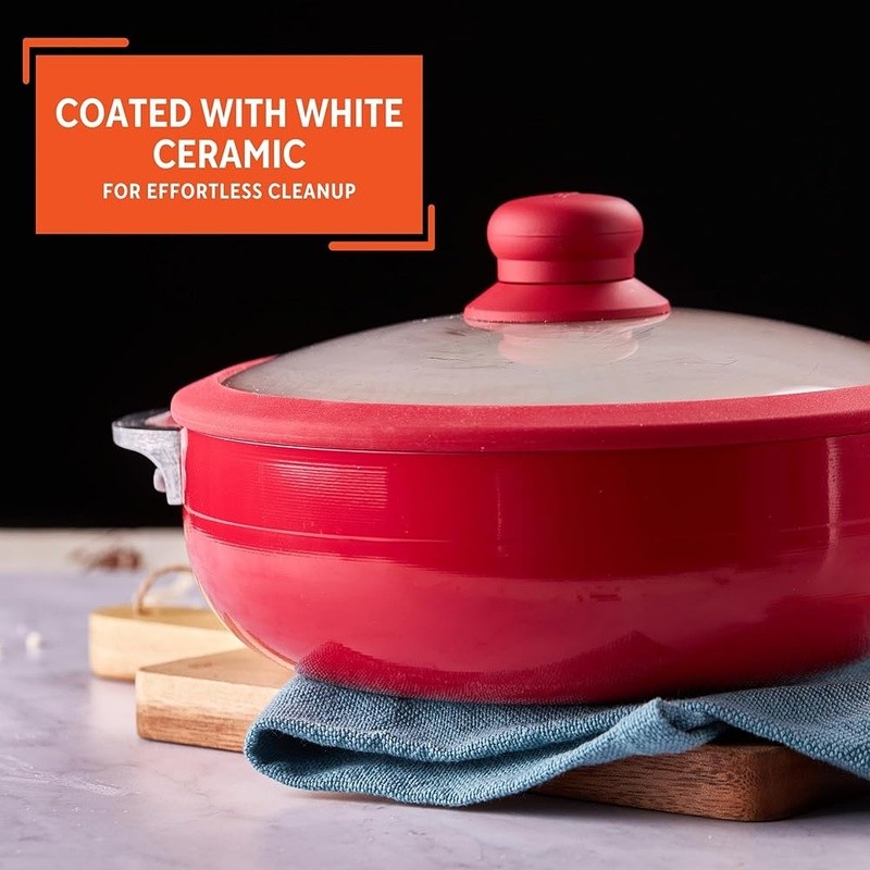 Durable Ceramic Caldero Cooking Pot 3.2qt Even Heat Retention Versatile Tool New