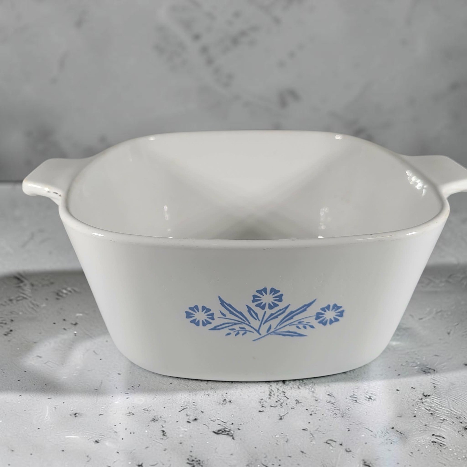 NO LID Corning Ware Blue Cornflower Casserole Dish 1.75 QT P-1 3/4-B White Vth