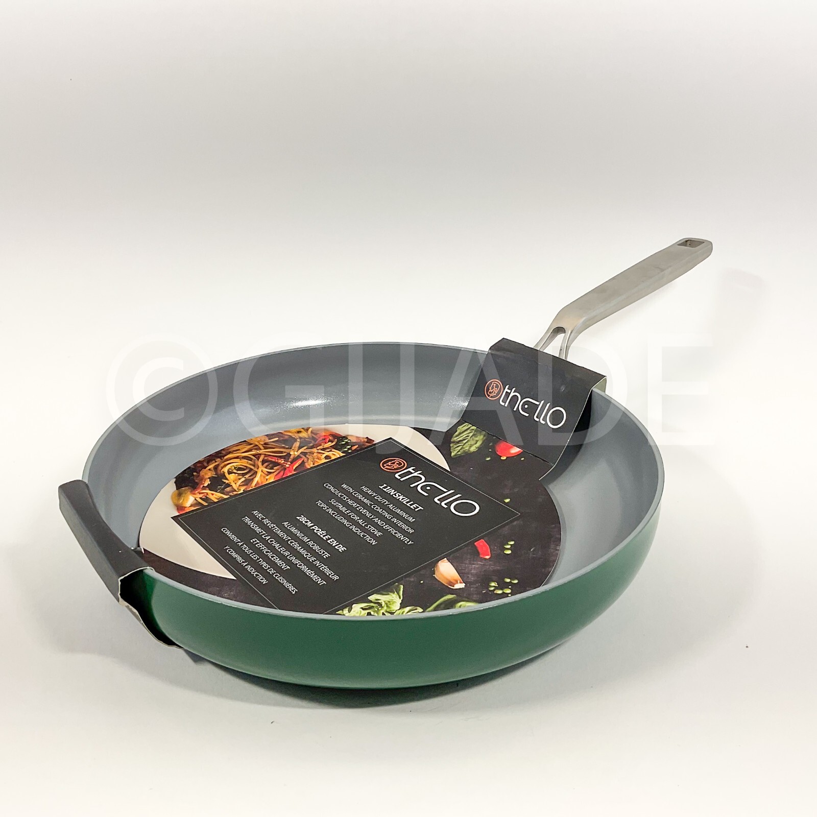Othello Healthy Ceramic Non-stick 9.5″ Frying Pan Silver Handle New