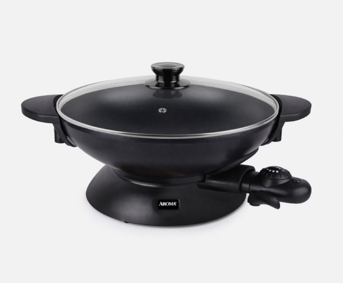 Aroma® Professional 5Qt. Electric Wok, Black, New (AEW-307)