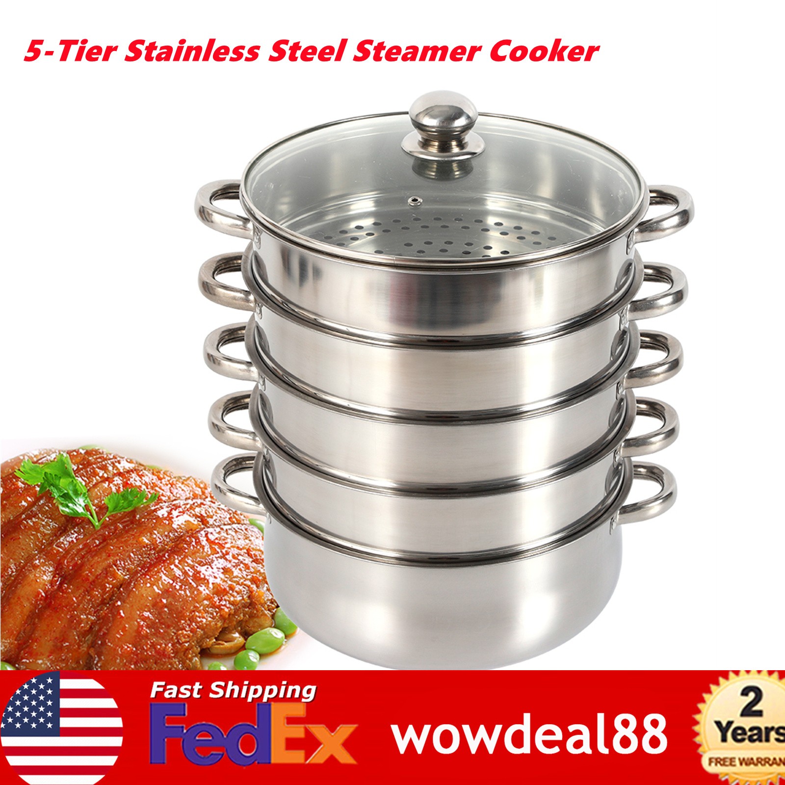 5-Layer Steam Cooker Large Steamer|Domestic Commercial Stainless Steel Steamer