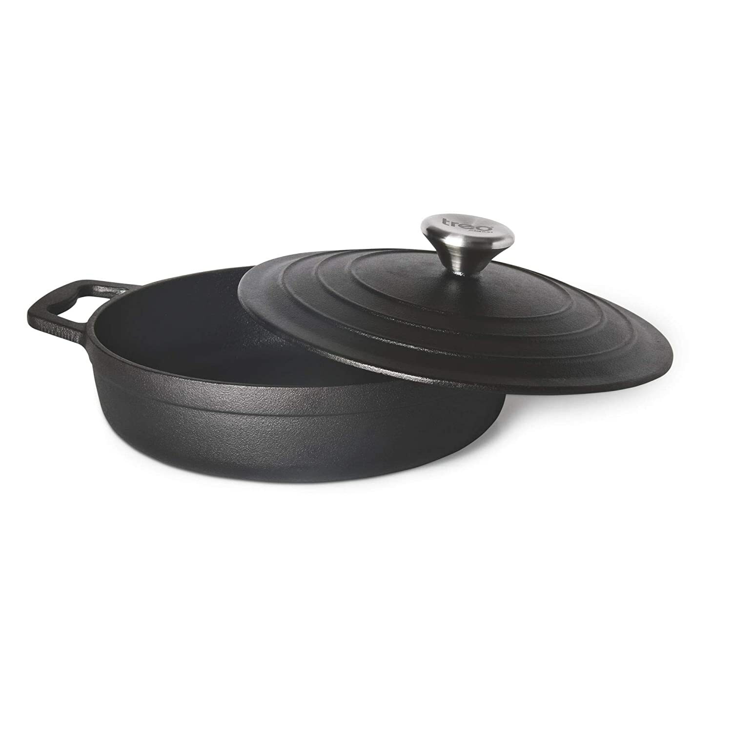 Milton Cast Iron Casserole Slow Cooking Casserole Pro Cook Serve with Lid 22 CM
