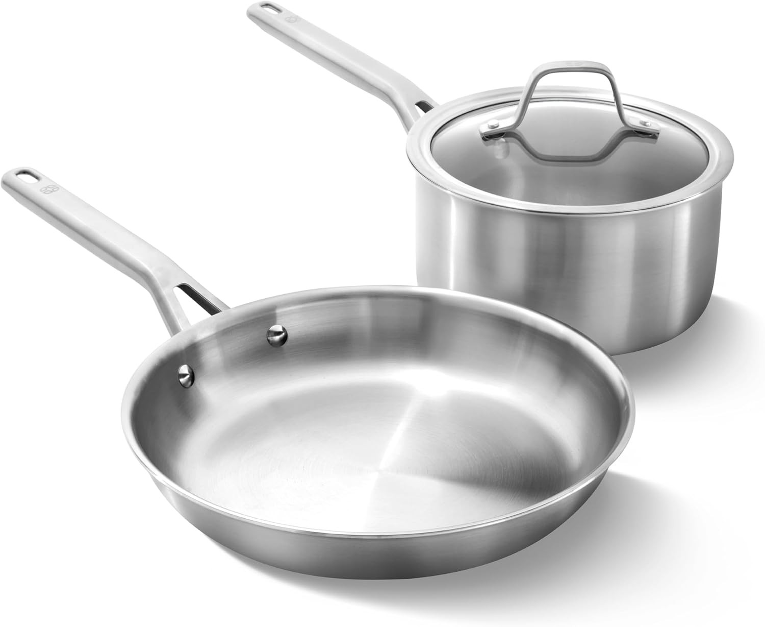 Classic Stainless Steel Cookware Set 10-Piece Impact-Bonded Aluminum Base
