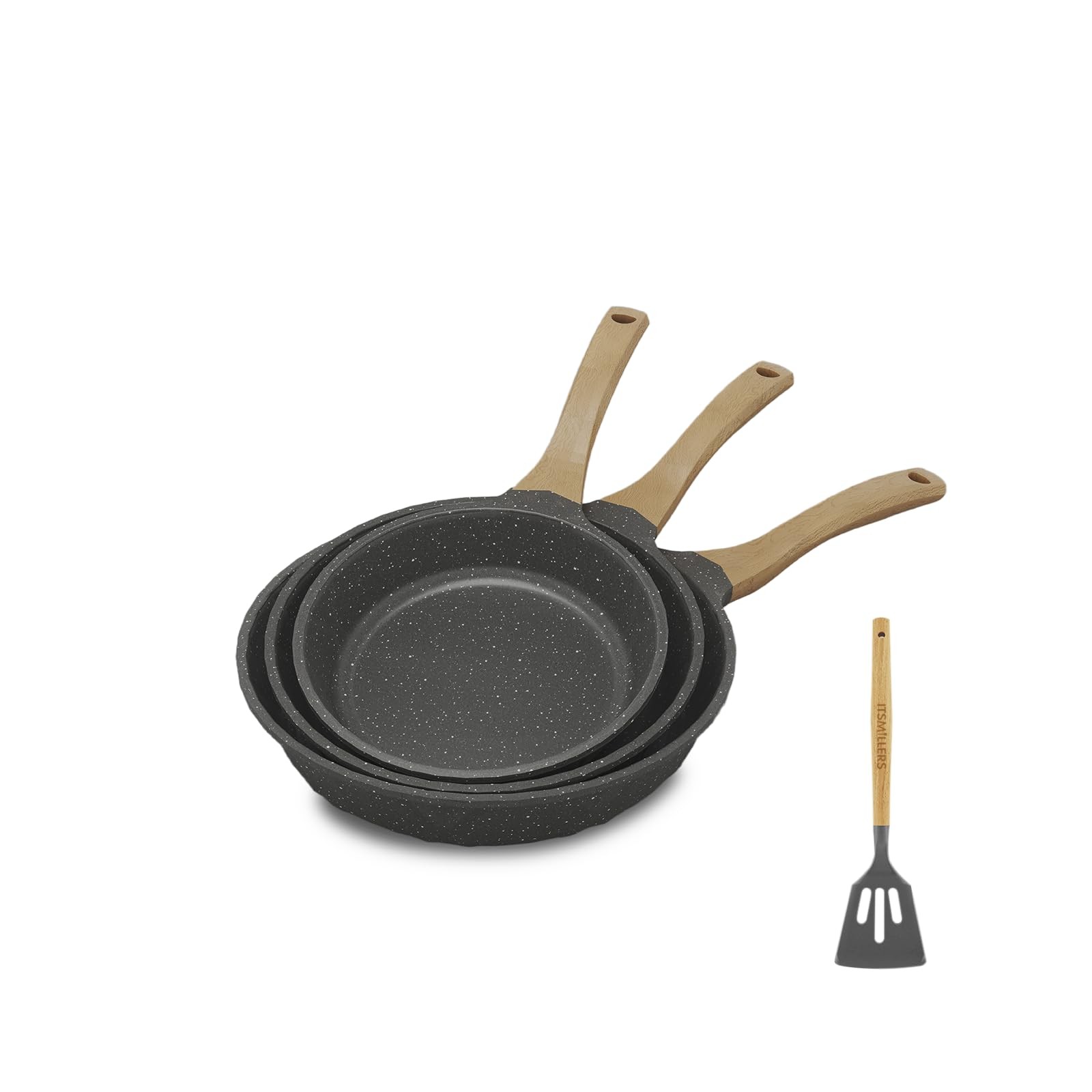 Kitchen Nonstick Cookware 3 Piece Omelette Pan Skillet Set, Nonstick Die-cast…