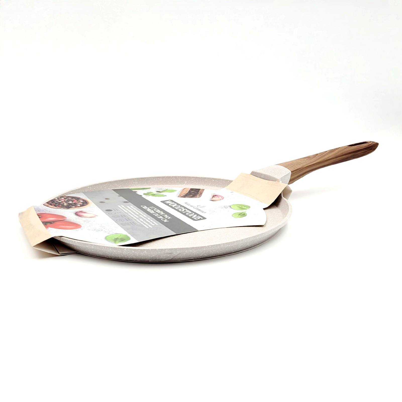 Natural Elements Woodstone 11″ Crepe Pan Beige NEW