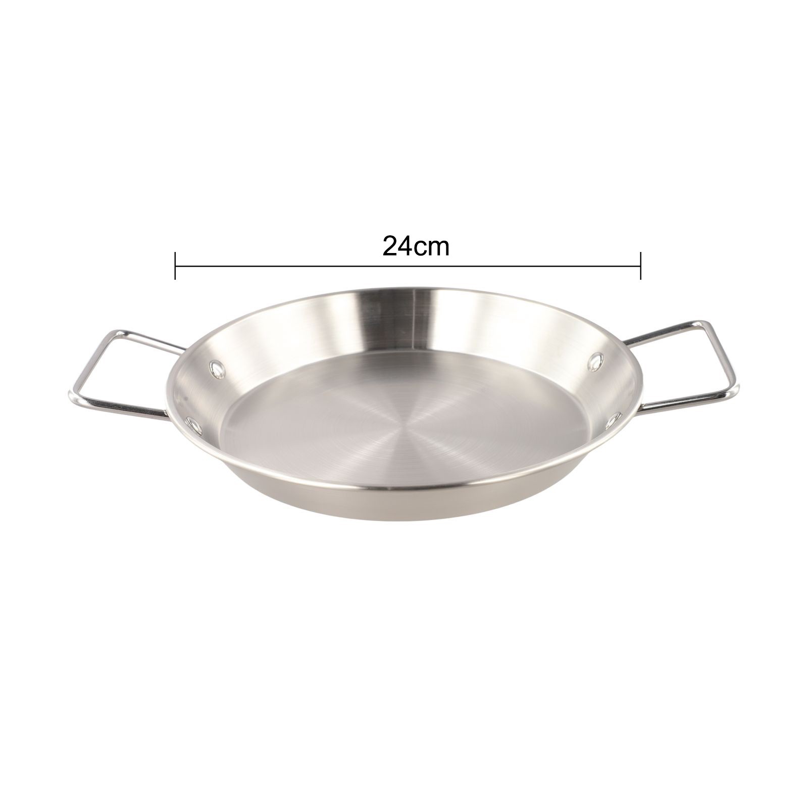 Rust Resistant Stainless Steel Paella Pot Flat Bottom Cooking Pot 32CM