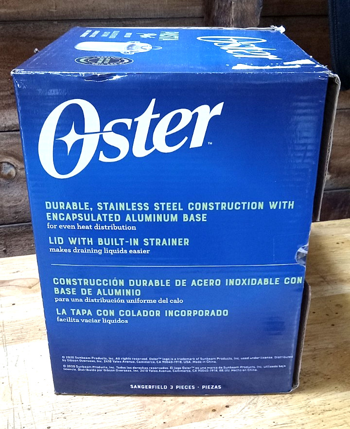 Oster Sangerfield Stainless Steel 5 Quart Pasta Pot w/Steamer & Strainer Lid