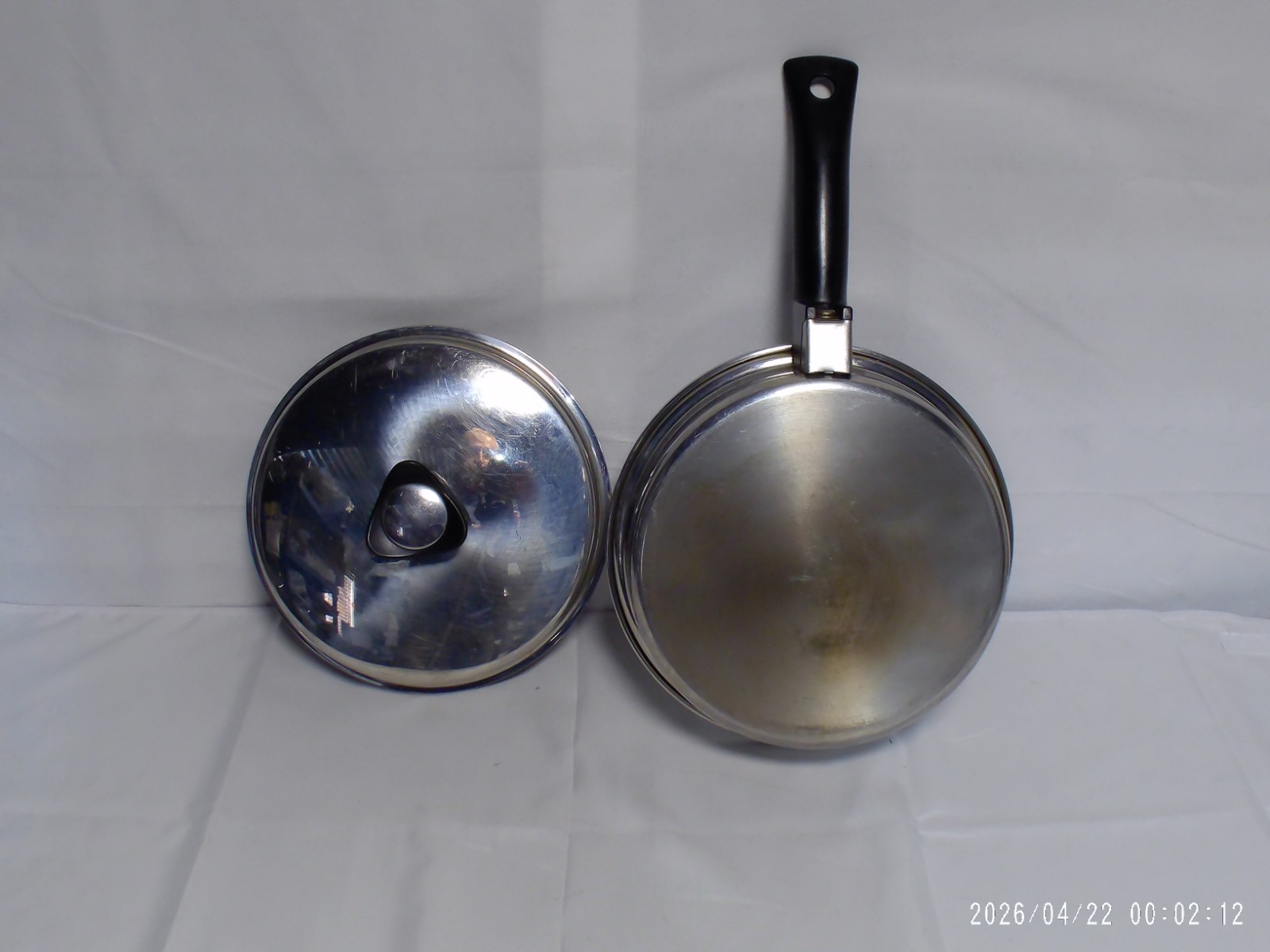 ‘Pre-Owned’ Maxam 8.5″ w/ Maxam-Ply Surgical Steel Sautee Fry Pan w/ Lid