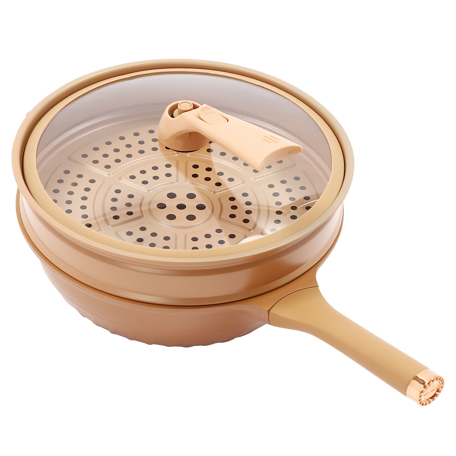 32cm Micro Pressure Cooker Pan – Die-Cast Aluminum Non-Stick With Steamer