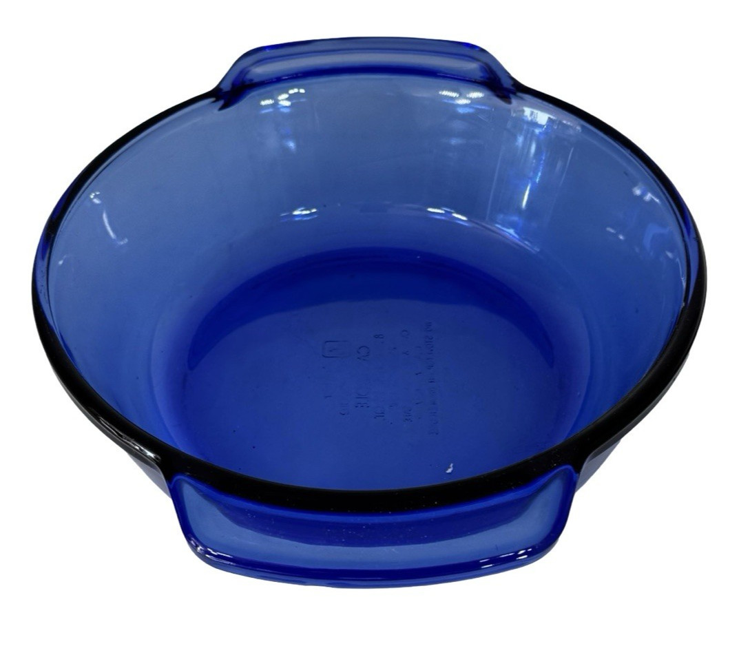 Anchor Hocking Ovenware Cobalt Blue 1.5 Qt Casserole Dish Baking Dish 8.25″ USA