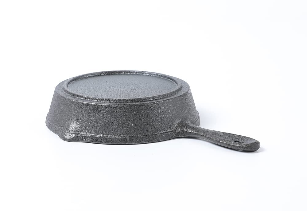 Mini Black Cast Iron Skillet Set PreSeasoned Small Frying Pan Dia 3.9 Inch