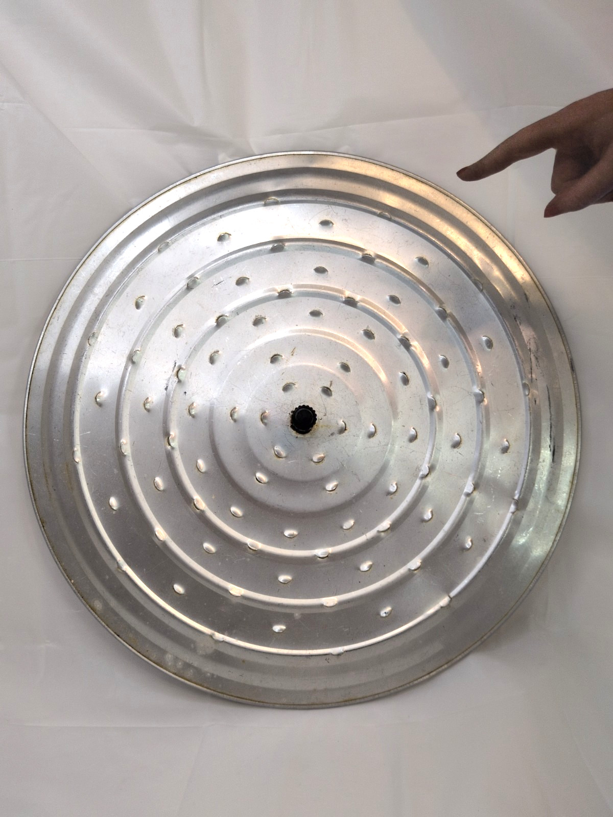 Aluminum Steamer Lid for Cooking 12” Steam Vented Black Handle Vintage