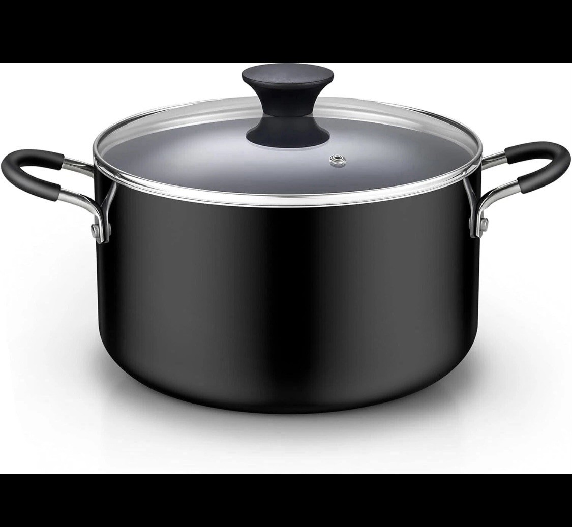 Durable Nonstick Stockpot 6 QT with Stay-Cool Handles – Perfect for Home Chefs