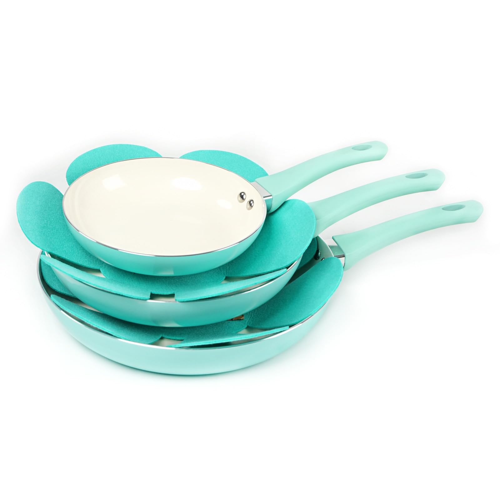 Frying Pan Set Pressed Aluminum Ceramic Non-stick Coating with BAKELITE Handl…