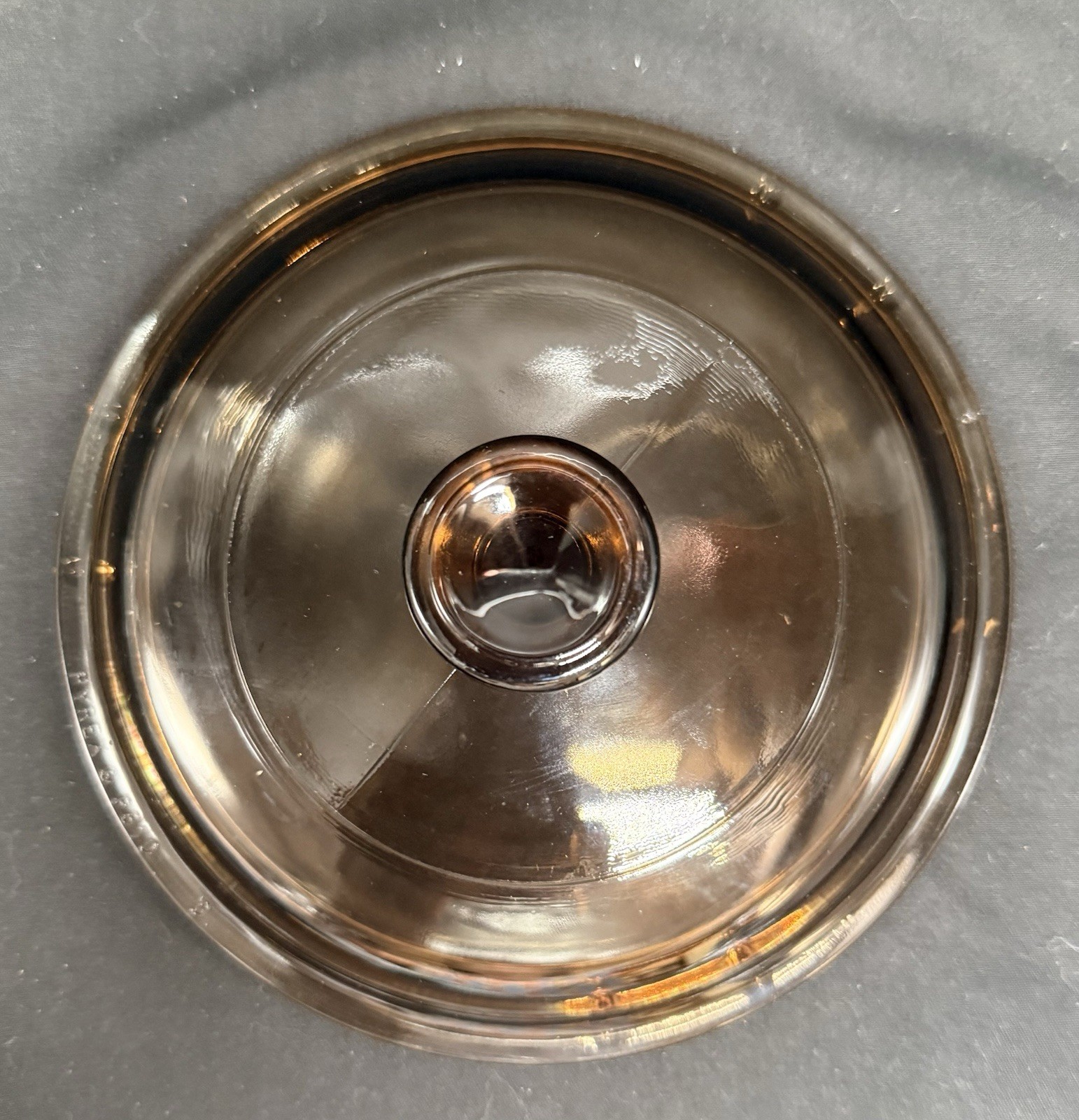 Pyrex Vision Ware P-81-C Brown Smoke Glass Lid Replacement 6 inch Round Original
