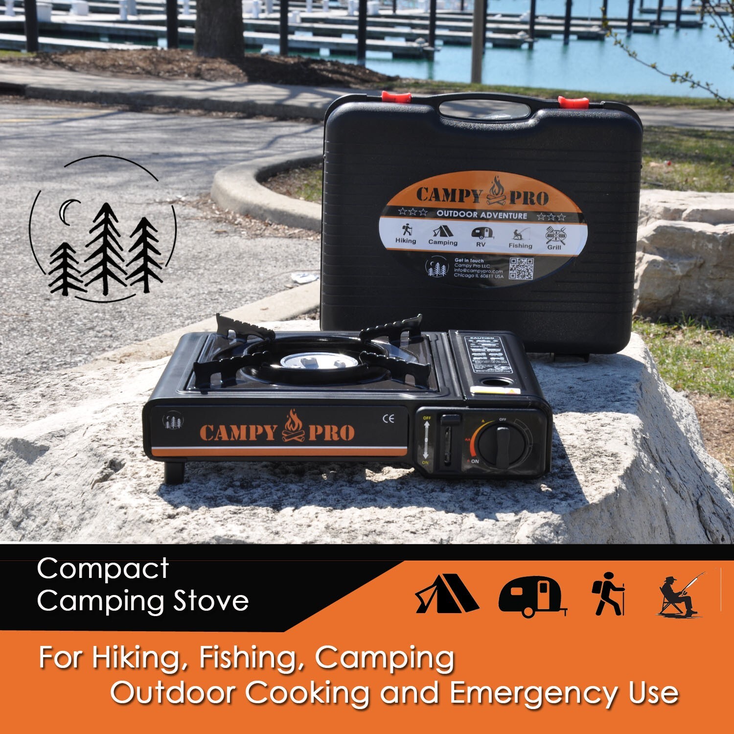 Campy Pro Portable Butane Gas Stove with Automatic Ignition and Carrying Case ?