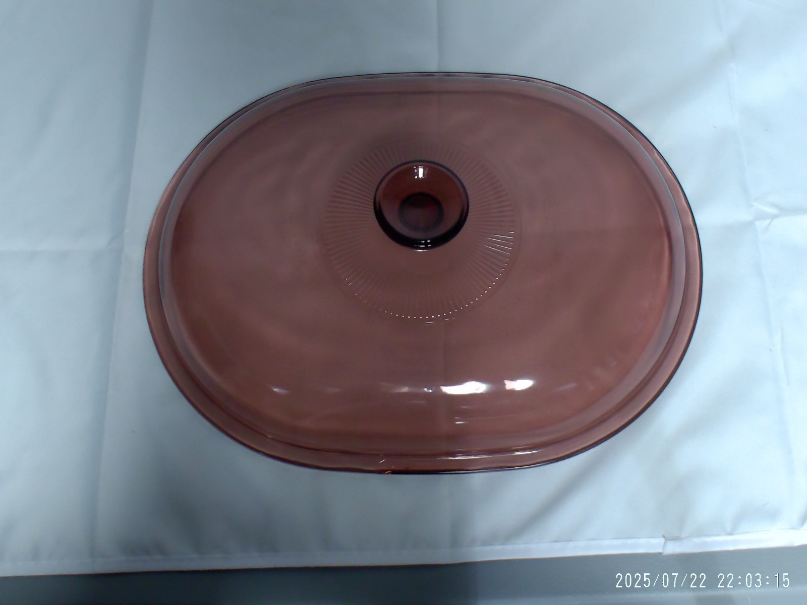 “Pre-Owned” Pyrex Cranberry Ribbed V-34-C Replacement Roaster Lid 12-5/8″x9-5/8″