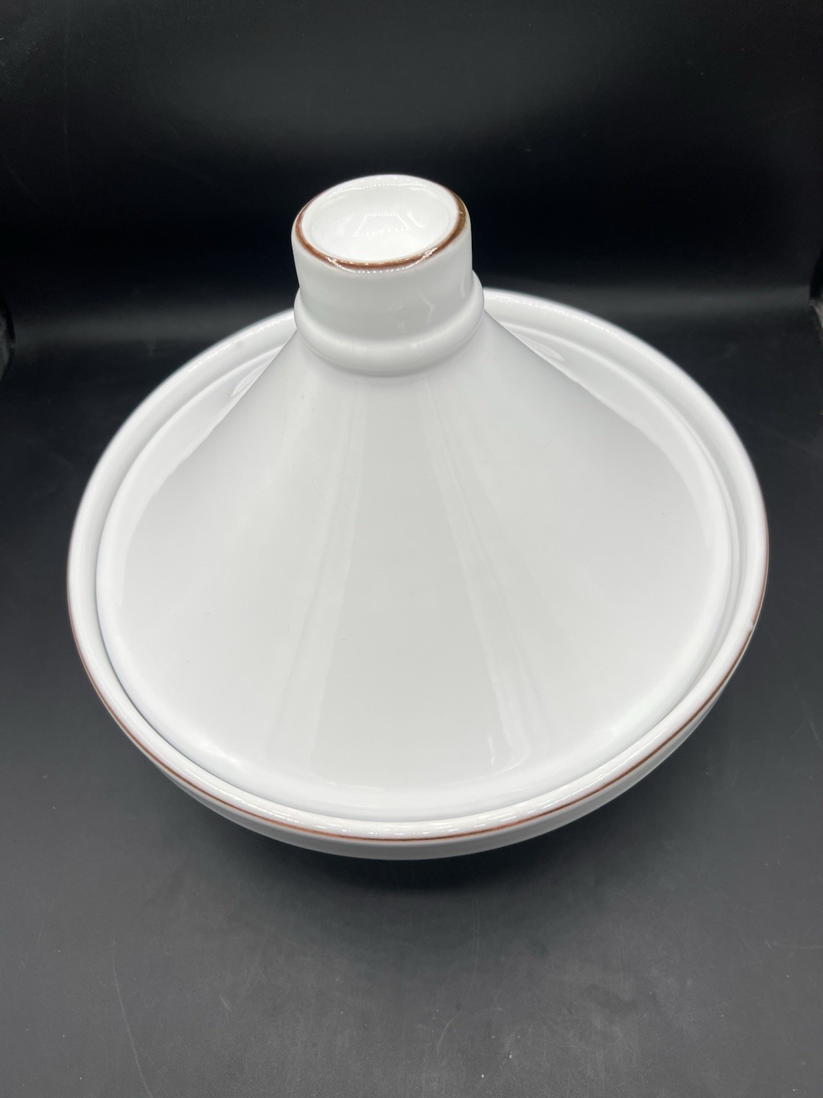Pottery Barn Terracotta Tagine Portugal White Glazed 11” Cooking Dish Lid