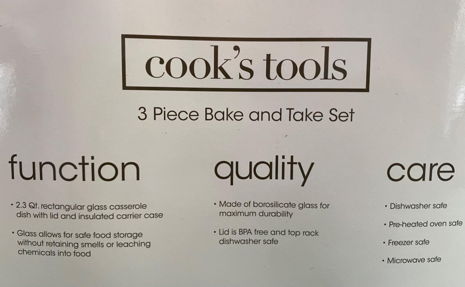 Cook’s Tools Insulated 3-Piece Bake &Take Set – Navy Blue 2.3 Qt Casserole Dish