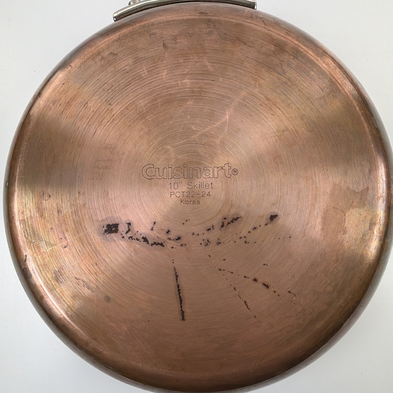 Cuisinart Heavy Copper Stainless 8” & 10″ Skillet Pan PCT22-20 PCT22-24 EUC