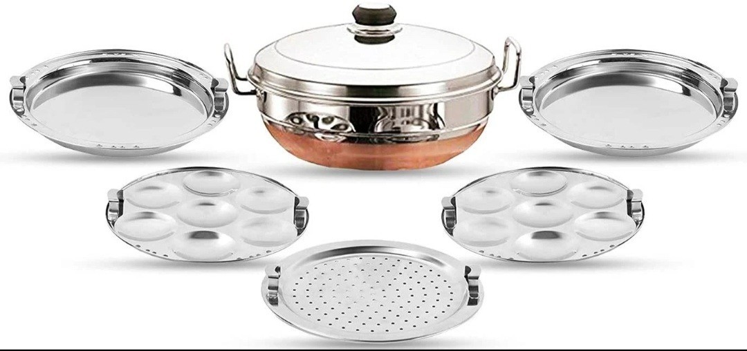 Stainless Steel Dhokla Steamer Steam Idli Maker 14 Pieces, Copper us