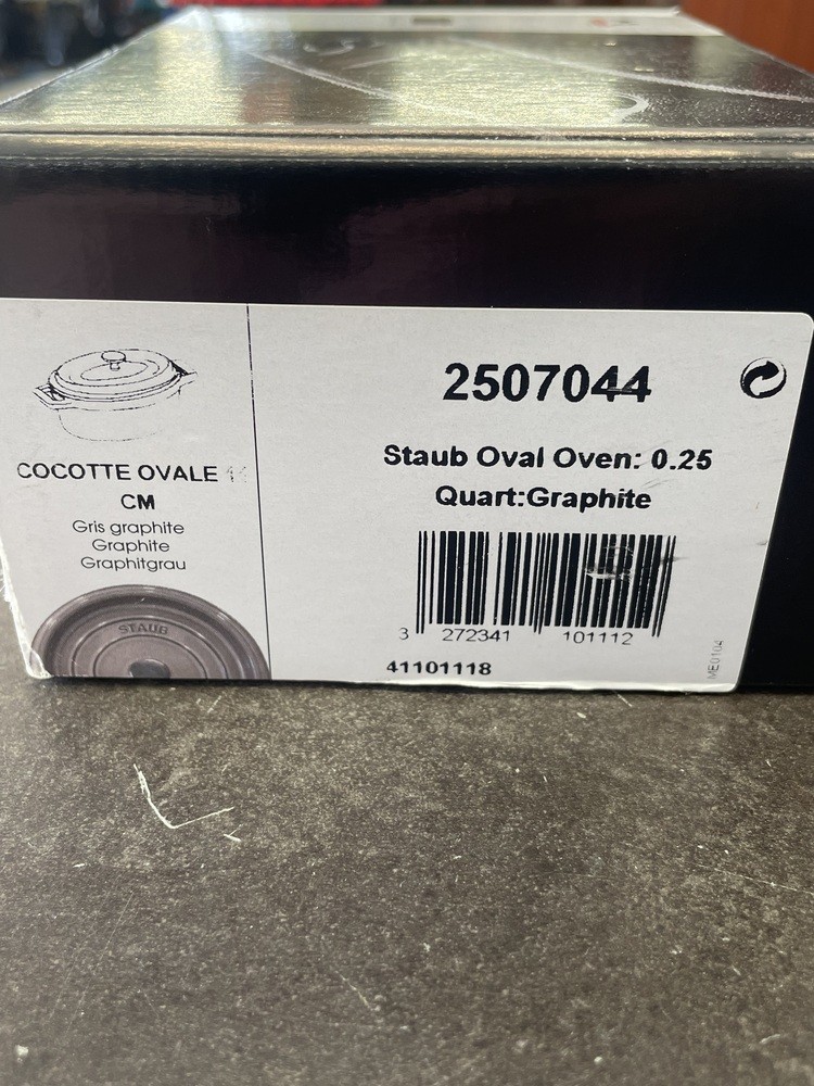 Staub Cocotte Ovale Oven 2507044 Graphite 0.25 QT NOB (1100565)