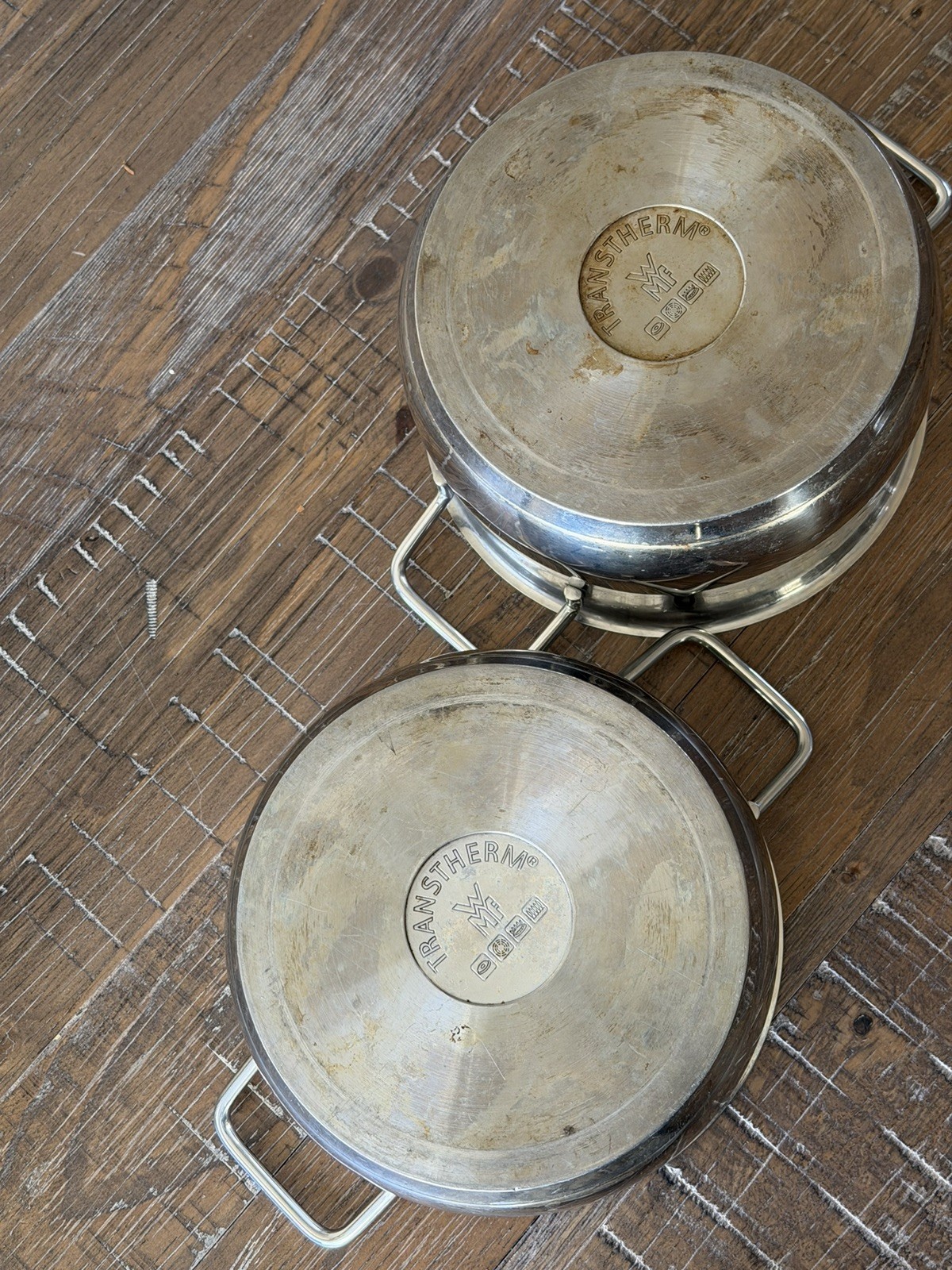 WMF 2.25 qt and 3 qt Transtherm Cromargan 18/10 Stainless St Pot Elect Gas Induc