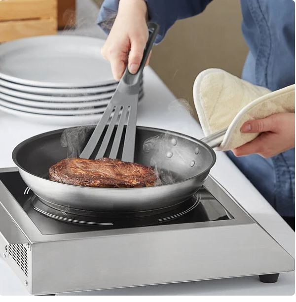 Vigor SS1 Series 11″ Stainless Steel Non-Stick Fry Pan with Aluminum-Clad Bottom
