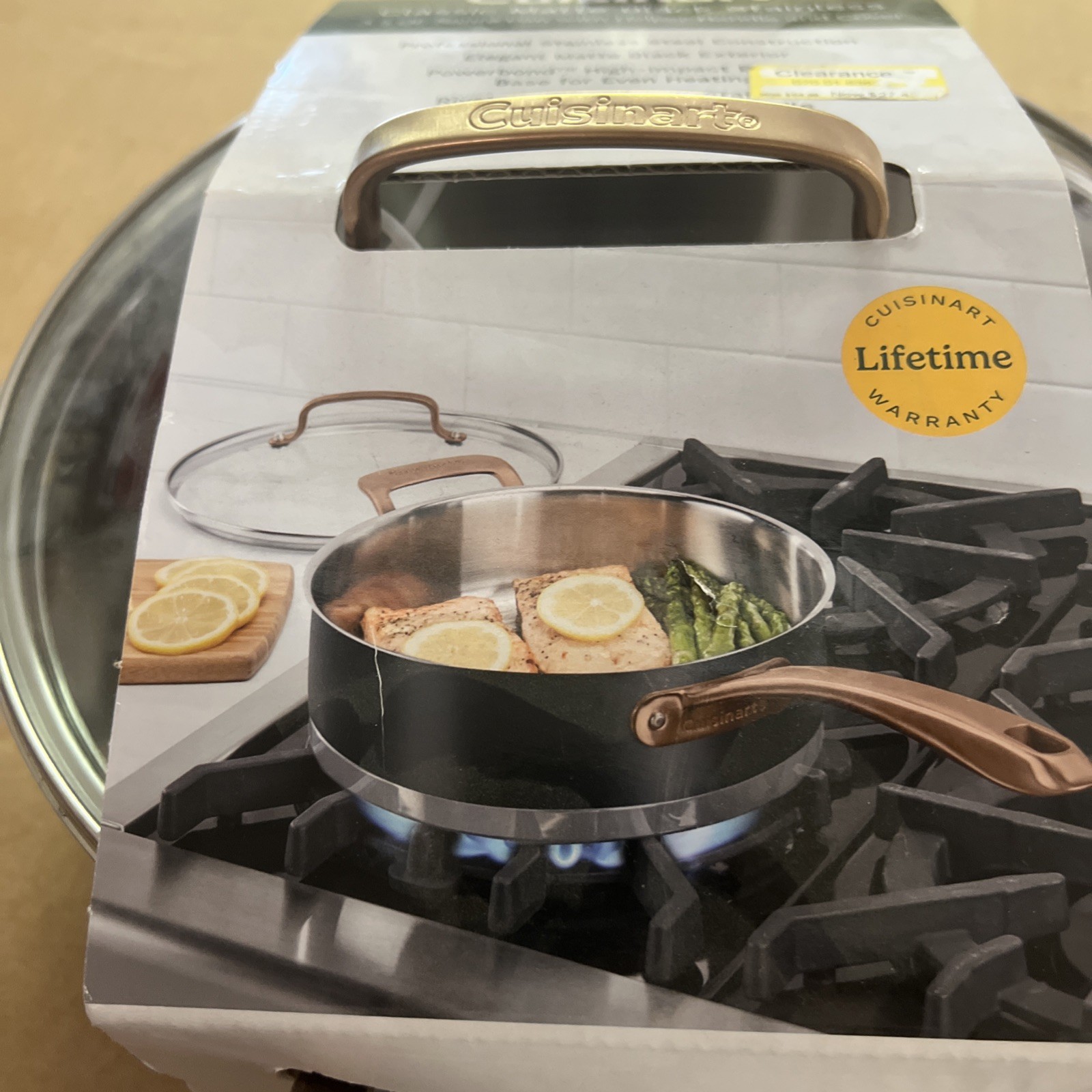 Cuisinart 3.5qt Matte Black Stainless Saute Pan with Cover Blush Bronze and