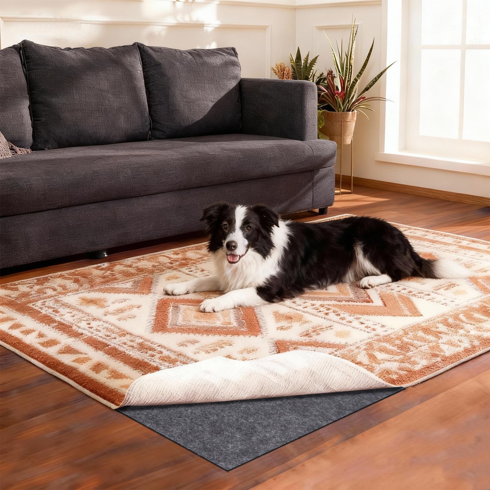 Alzkkll Rug Pad Waterproof Non-Slip 6X9 Ft 1/8 Thick Felt Cushion Pad For Area