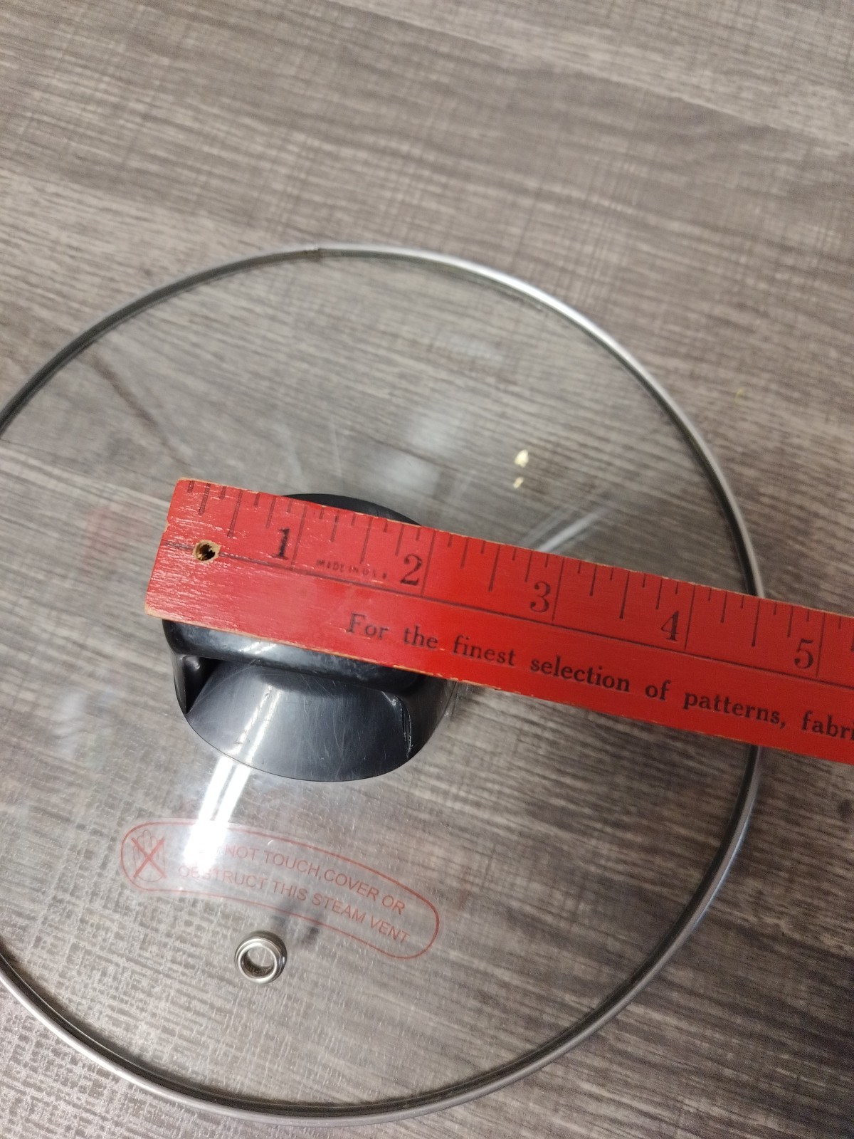 Pan Lid (Inner Rim 9”D), Tempered Glass Lid