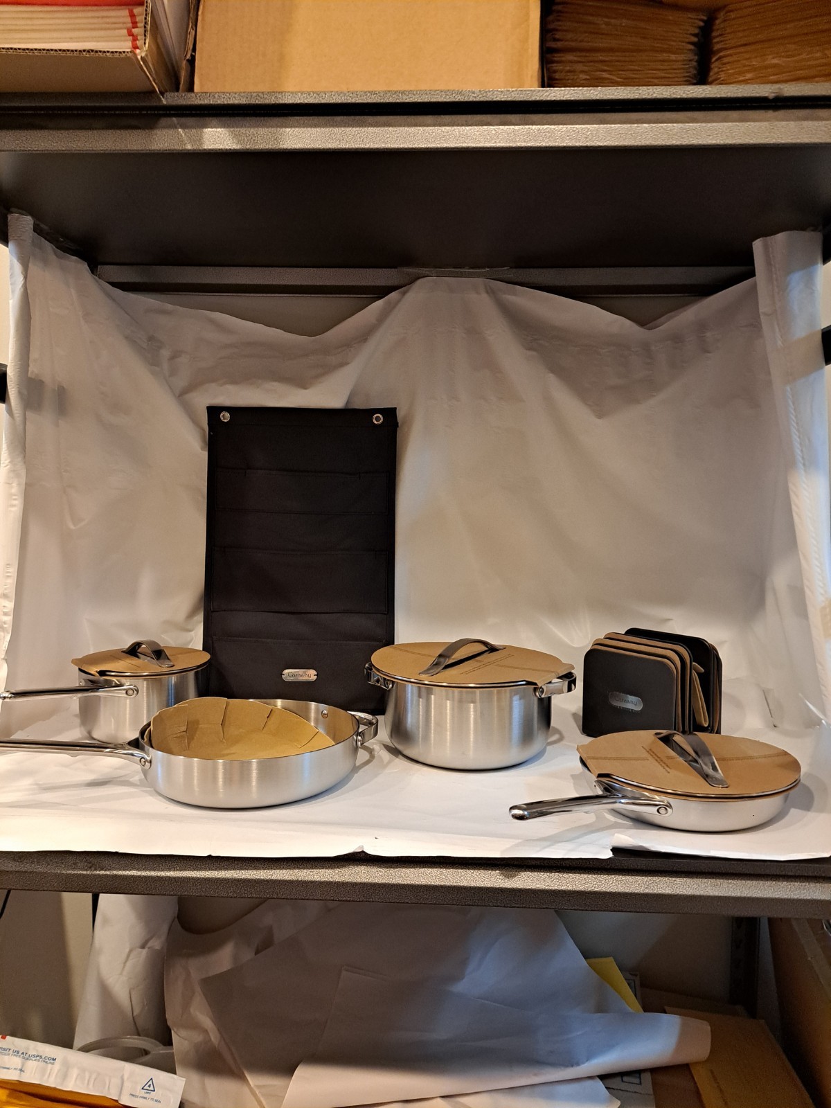 CARAWAY HOME Cookware Set Stainless Steel With Leak Proof Lid Silver 7 – Piece