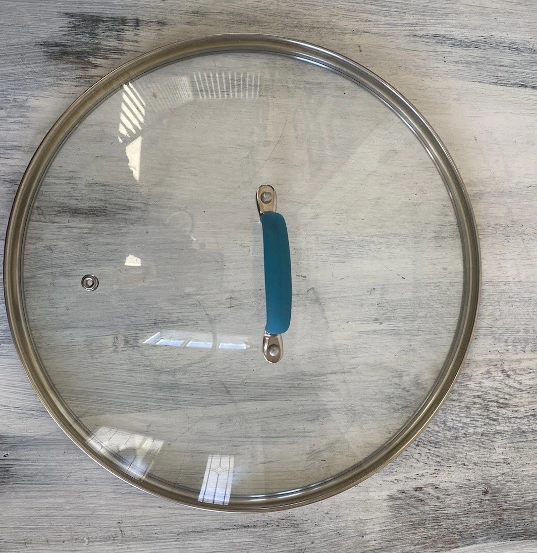 Pioneer Woman Ceramic Everyday Pan LID ONLY 13inches -33cm Safe Turquoise Handle