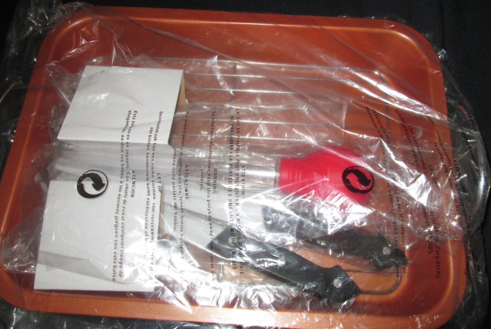Sharper Image Nonstick Roasting Pan with Carving Knife, Fork & Baster NEW IN BOX