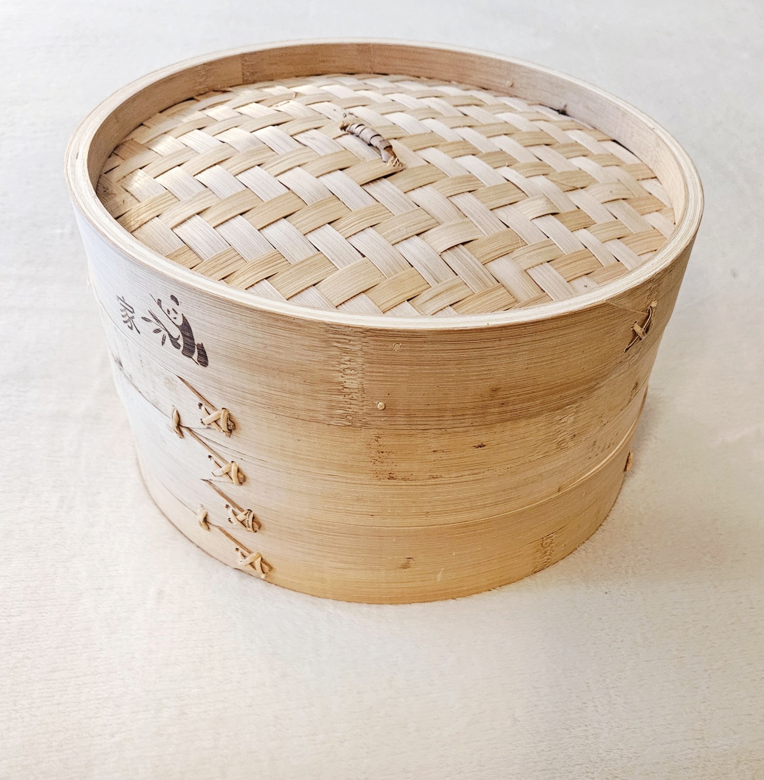 10″ Natural Bamboo 2-Tier Steamer with 4 Chopsticks & Approx 35 Paper Liners