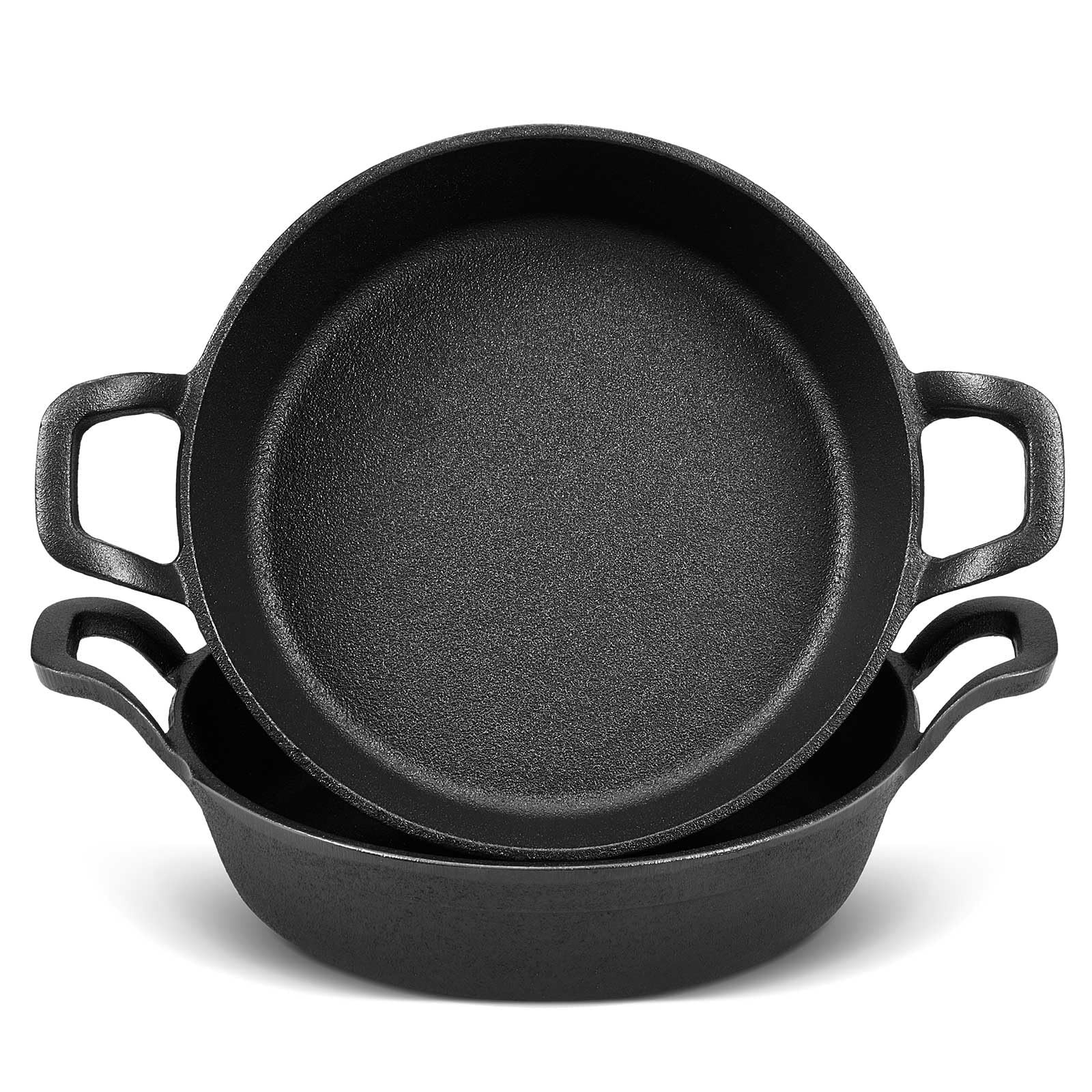 Mini Cast Iron Skillets 7 x 7 x 1.7 Inch Cast Iron Pan Small Ramekin Set Blac…