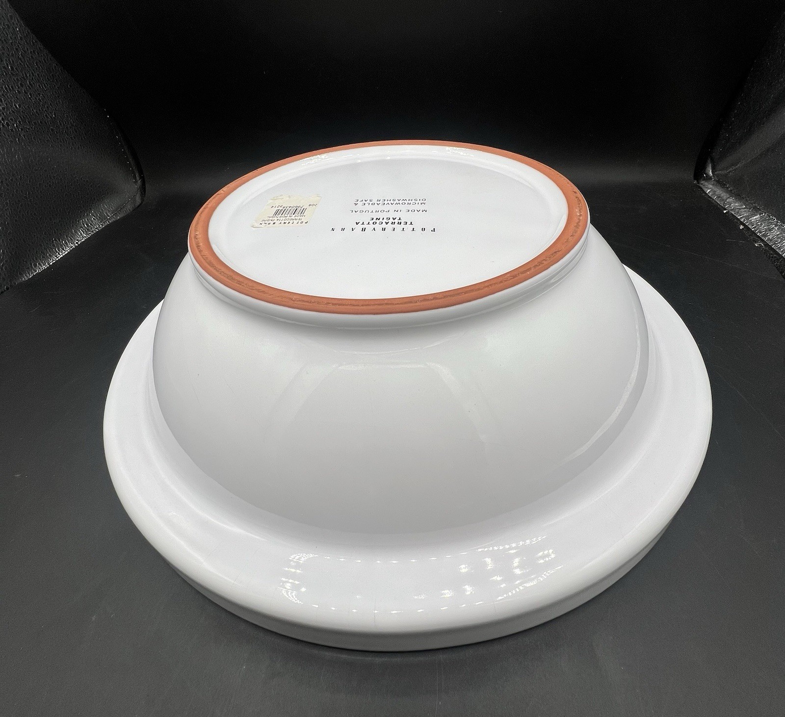 Pottery Barn Terracotta Tagine Portugal White Glazed 11” Cooking Dish Lid