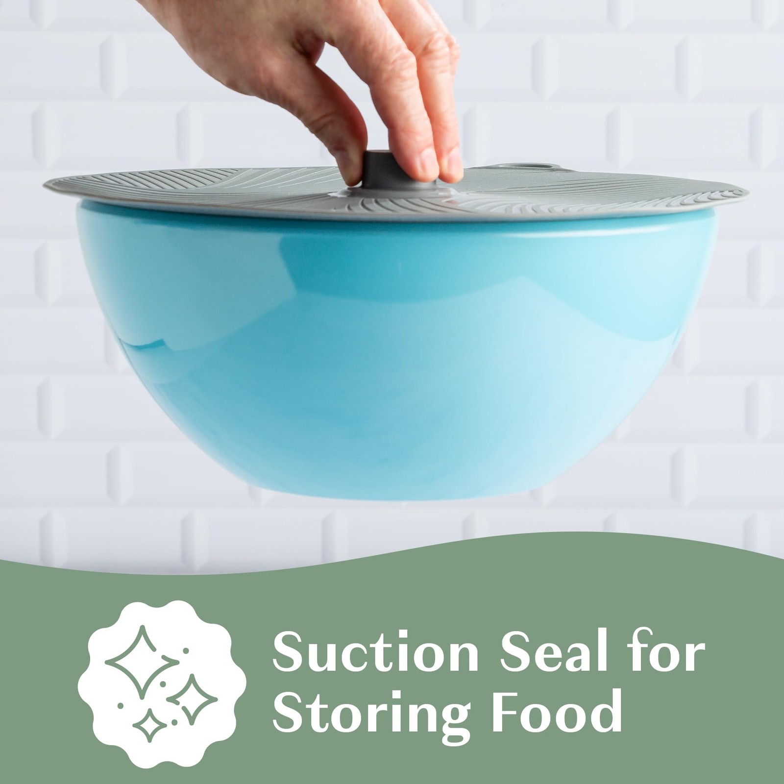 3-Piece Universal Silicone Lids for Pots, Pans & Bowls, Heat Safe, Reusable