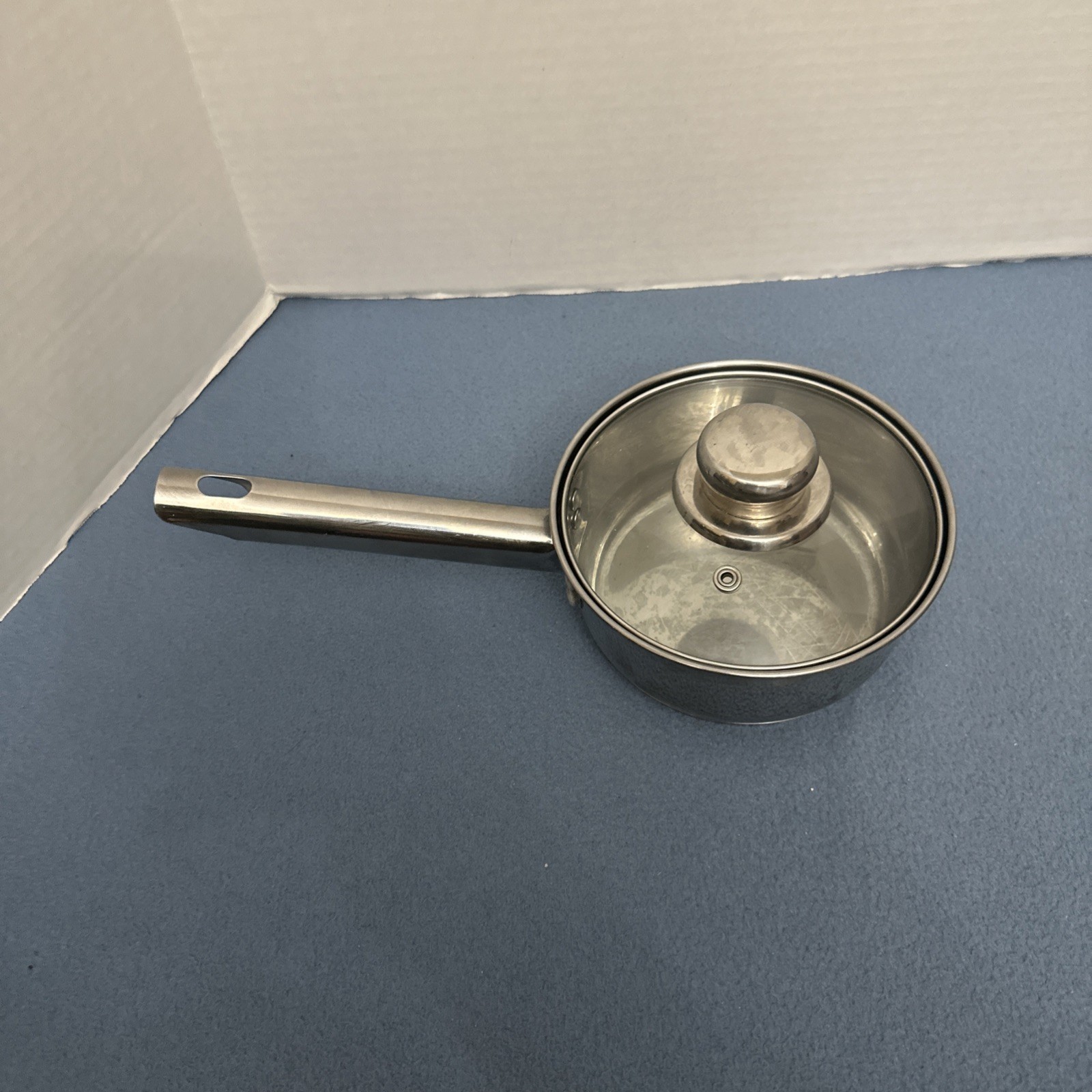 Chefmate Premium Cookware Silver 1/2 Qt Sauce Pan w/Glass Lid
