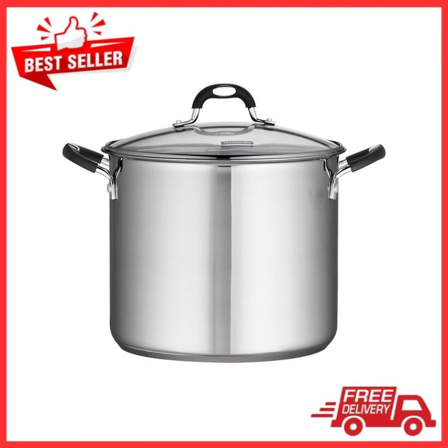 Tramontina Stainless Steel 12 Quart Covered Stock Pot