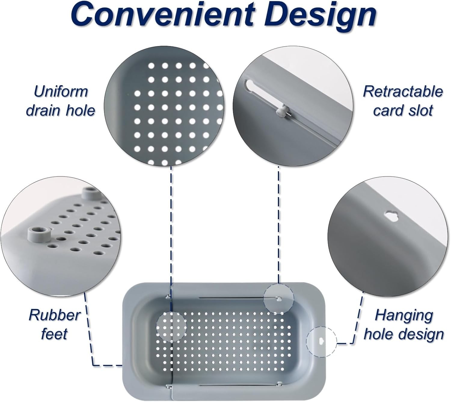 Extendable Sink Colander Strainer Basket – Wash Vetables and Fruits,