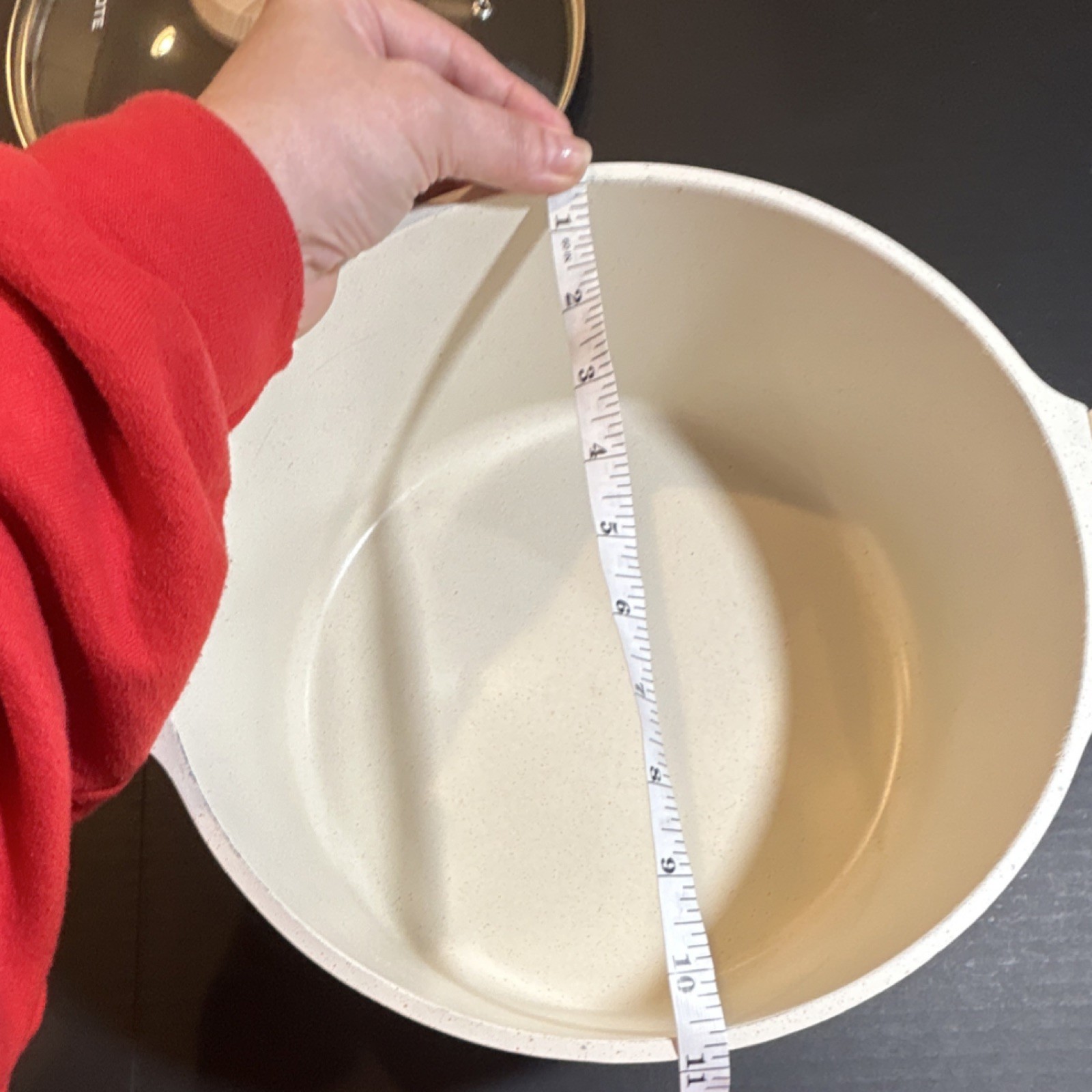 CAROTE Ceramic Coated Aluminum Casserole with Lid Beige Double Handle 10″ Round