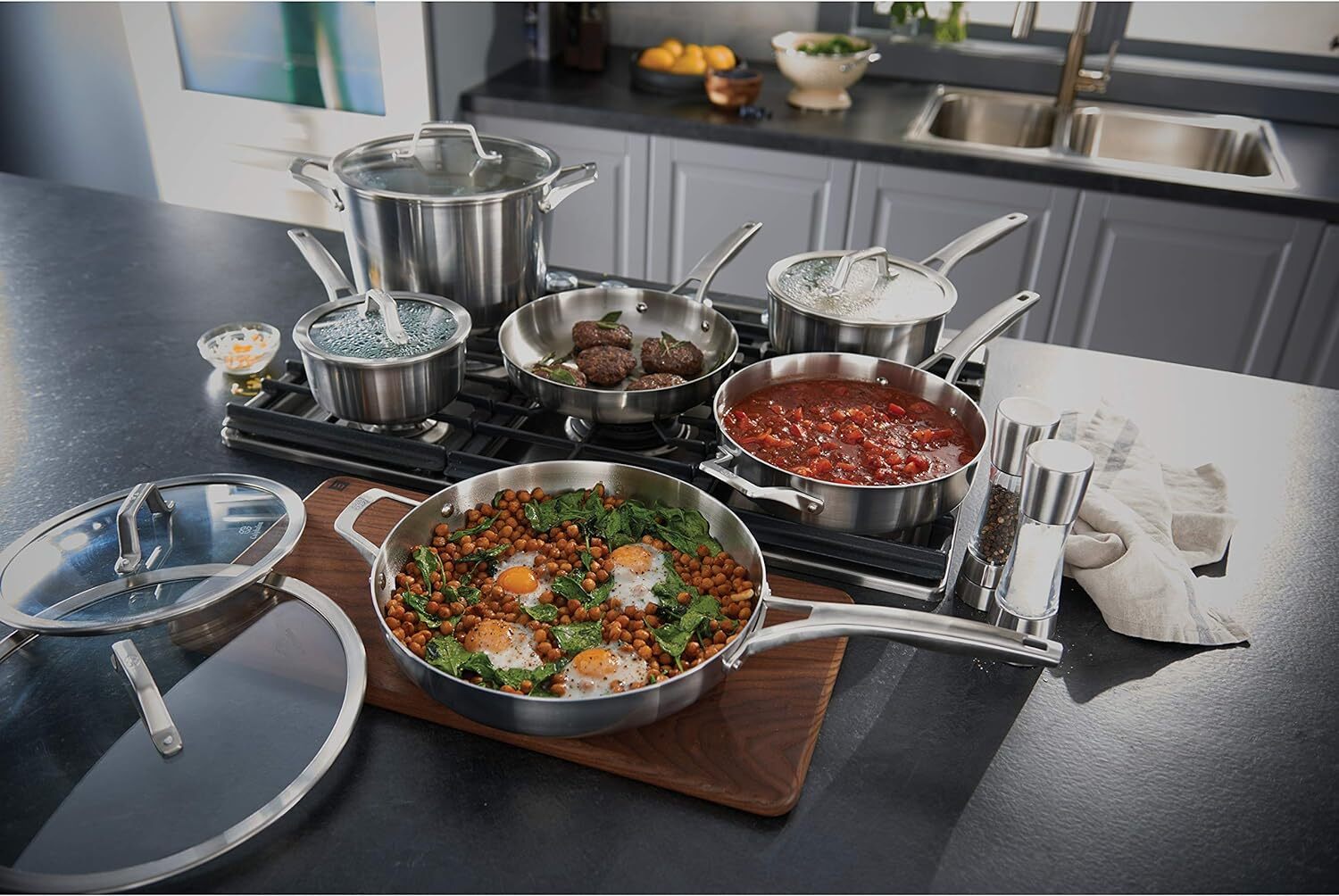 Calphalon Stainless Steel 11-Piece Cookware Pots & Pans Set w/ Stay Cool Handles