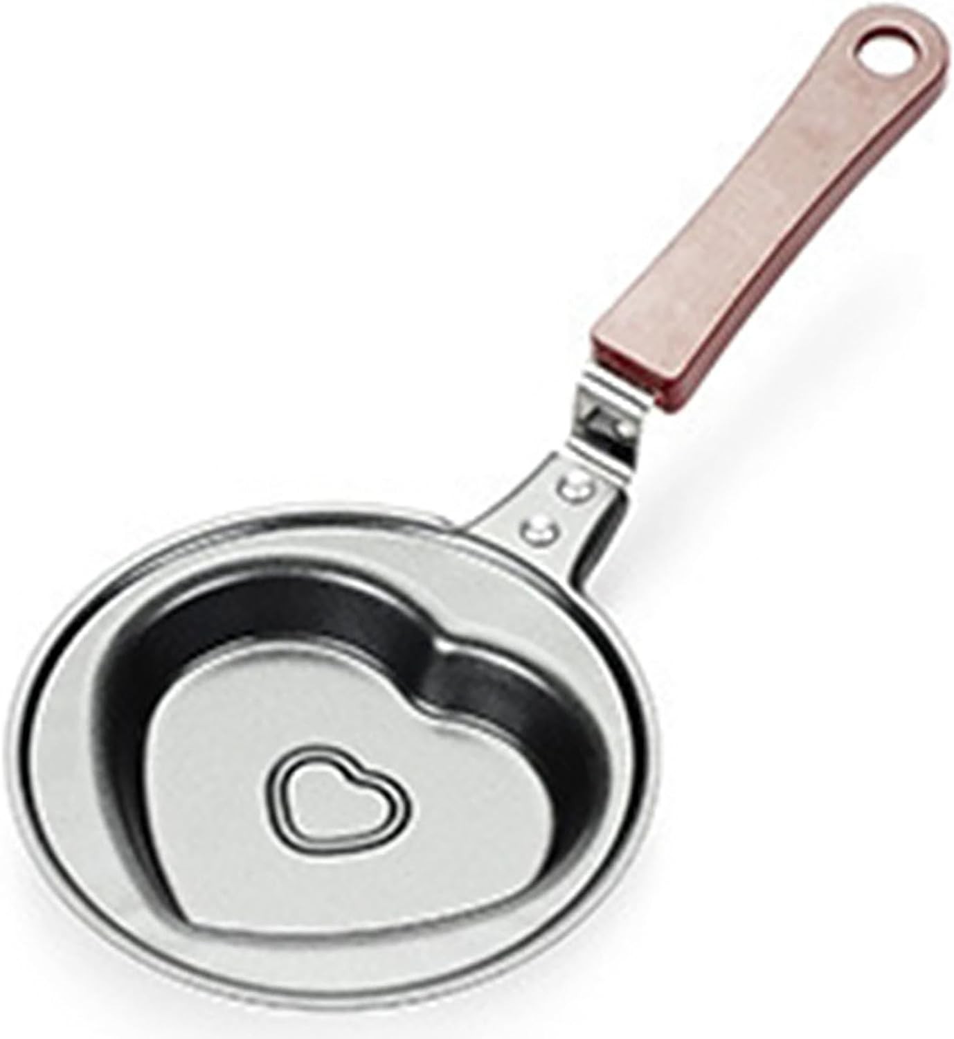 Mini Frying Pan, 4.8 Inch Heart Shape Iron Egg and Omelet Pan with Nonstick