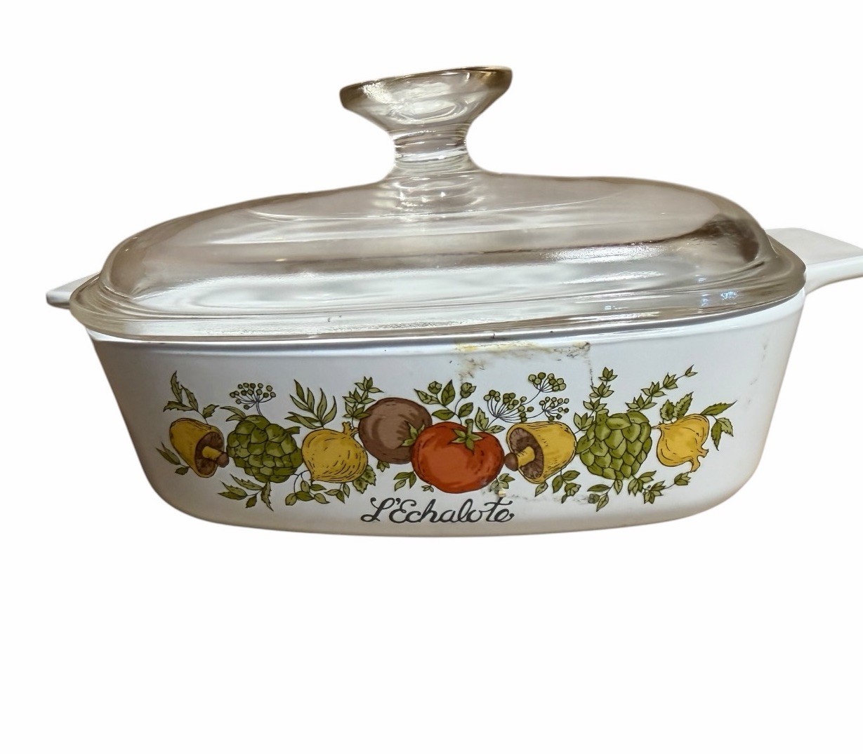 Corning Ware 1.5 Qt White Spice O’ Life Casserole Dish L’Echalote A-1 1/2-B